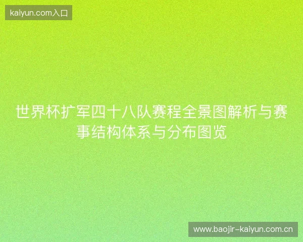 世界杯扩军四十八队赛程全景图解析与赛事结构体系与分布图览